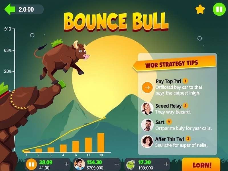 Bounce Bull gameplay screenshot showing the bull character bouncing between platforms